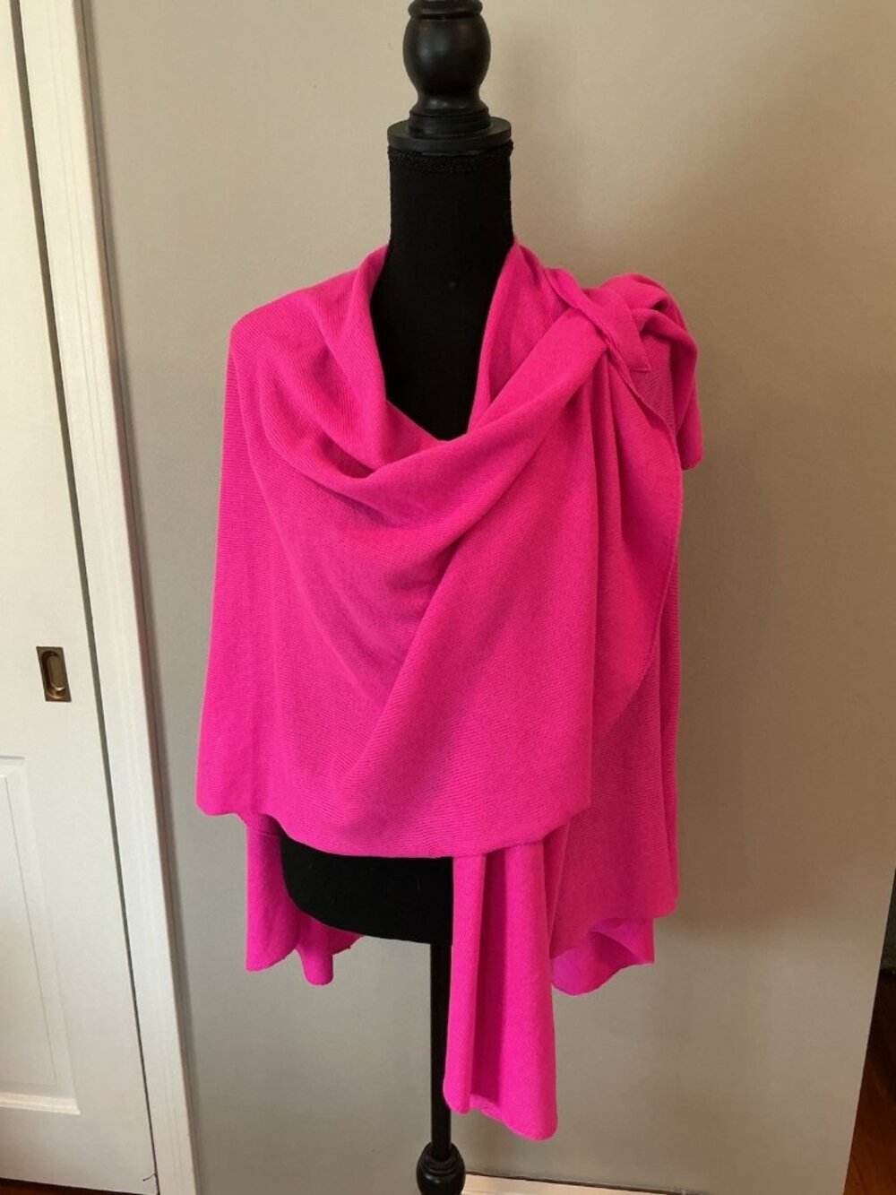 Chic Boutique Loop Pull Through Wrap Sweater Hot Pink NEW